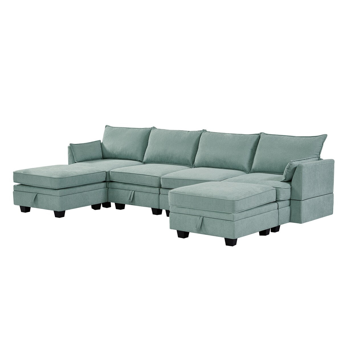 U-Shape Sectional Sofa Sets Storage Seat Sofa Bed with Chaise