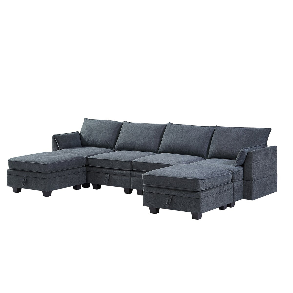 U-Shape Sectional Sofa Sets Storage Seat Sofa Bed with Chaise