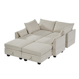 U-Shape Sectional Sofa Sets Storage Seat Sofa Bed with Chaise