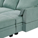 U-Shape Sectional Sofa Sets Storage Seat Sofa Bed with Chaise