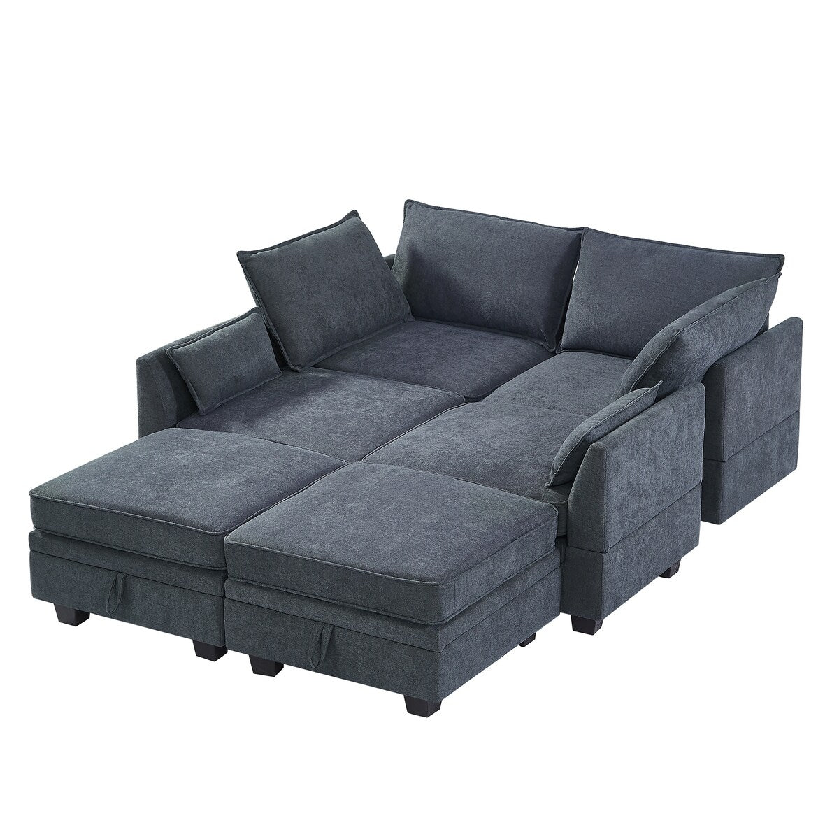 U-Shape Sectional Sofa Sets Storage Seat Sofa Bed with Chaise