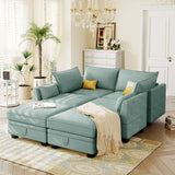 U-Shape Sectional Sofa Sets Storage Seat Sofa Bed with Chaise