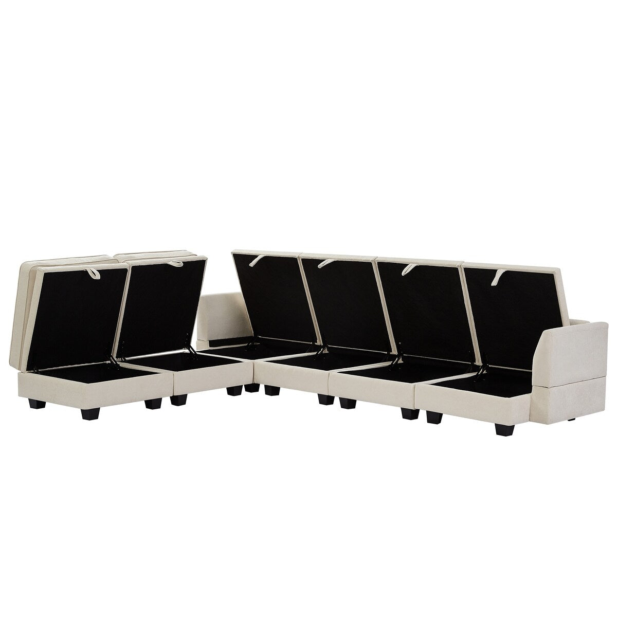 U-Shape Sectional Sofa Sets Storage Seat Sofa Bed with Chaise