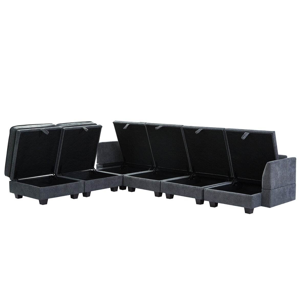 U-Shape Sectional Sofa Sets Storage Seat Sofa Bed with Chaise