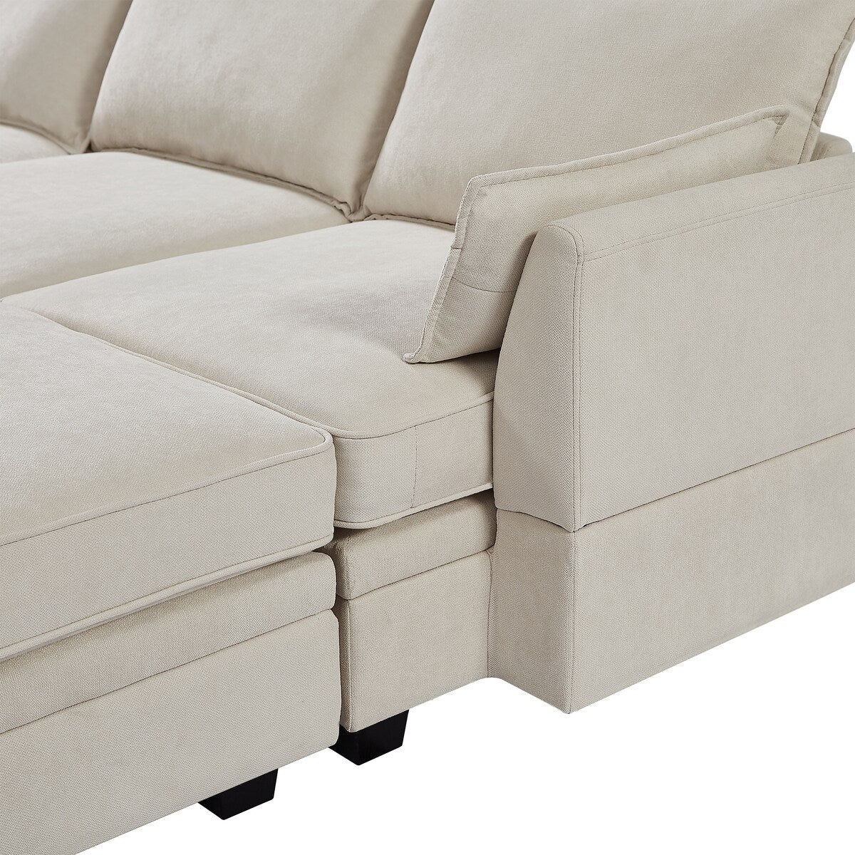U-Shape Sectional Sofa Sets Storage Seat Sofa Bed with Chaise