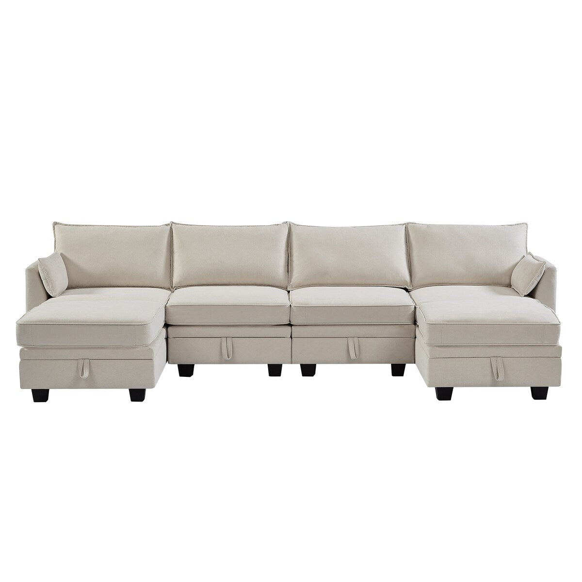 U-Shape Sectional Sofa Sets Storage Seat Sofa Bed with Chaise
