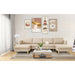 U-Shaped Convertible Sectional Sofa w/Chaise Longue & Movable Ottoman, Modern Upholstered Couch w/Metal Legs for Living Room