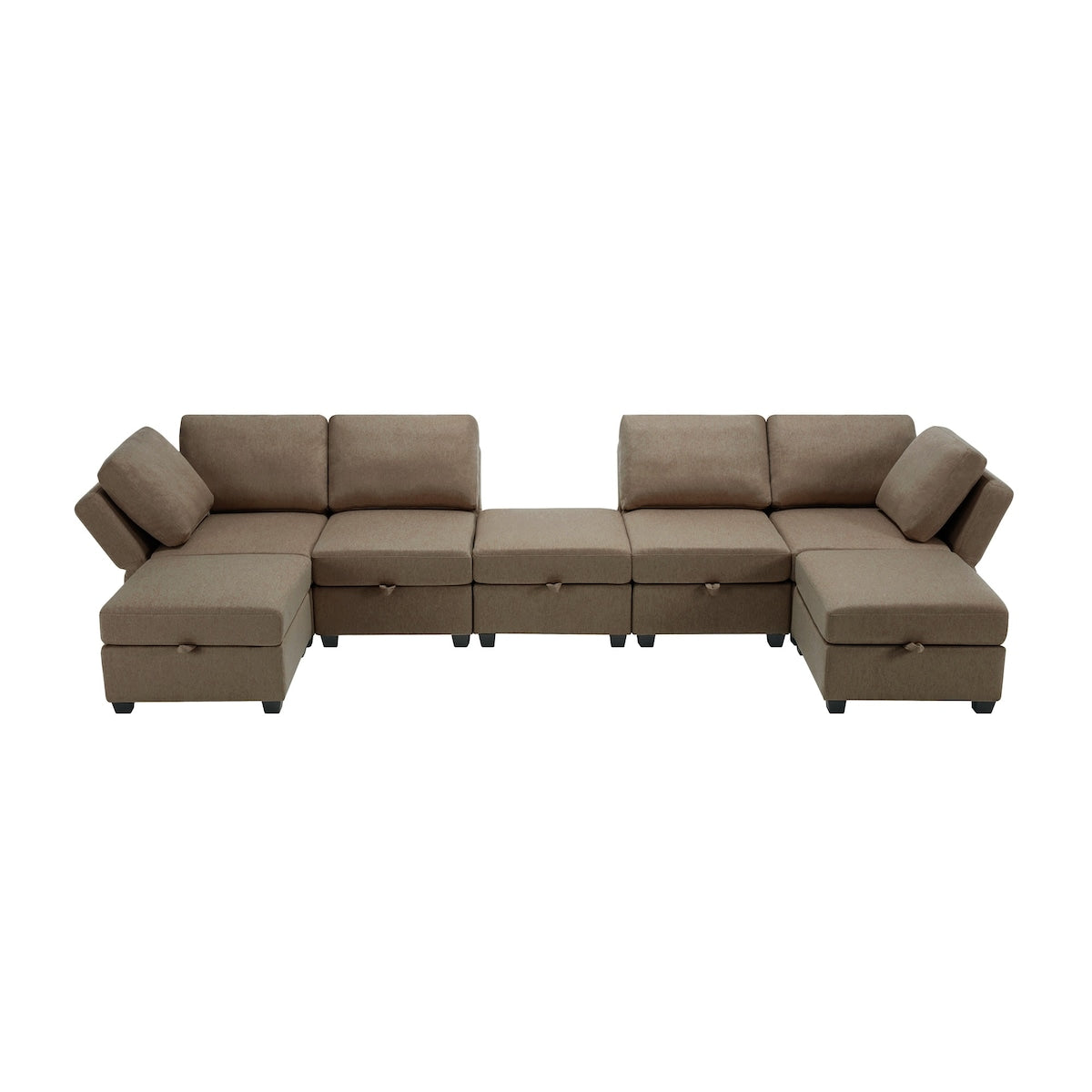U Shaped Sectional Sofa Couch with Storage Ottoman Corner Couch