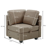 U Shaped Sectional Sofa Couch with Storage Ottoman Corner Couch