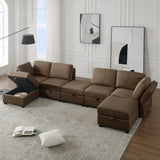 U Shaped Sectional Sofa Couch with Storage Ottoman Corner Couch