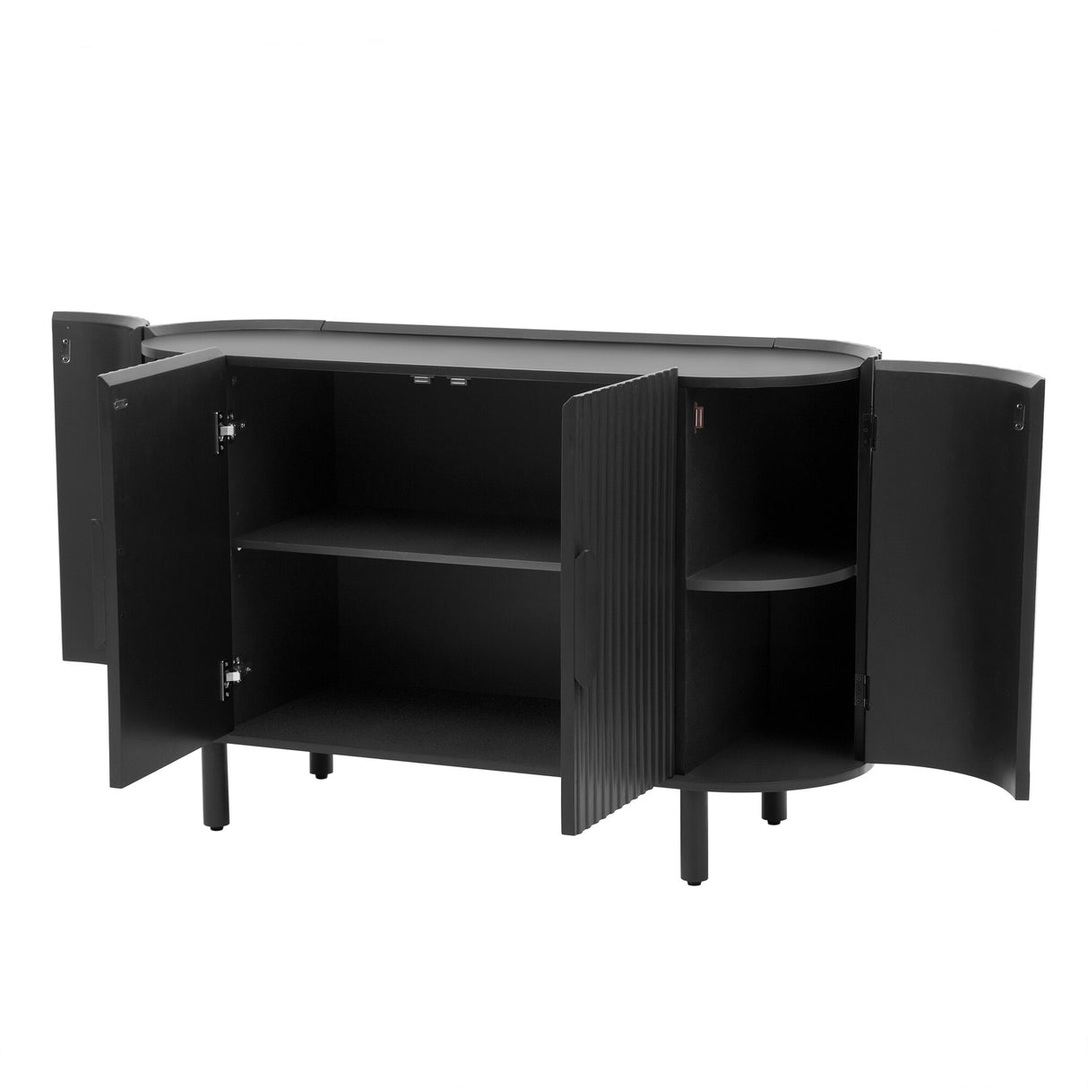 U-Style Curved Design Light Luxury Sideboard With Adjustable Shelves - 16.50 x 47.80 x 30.00