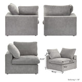 U-shape Linen Upholstered Sectional Sofa Multiple Cushions Modular Couch