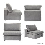 U-shape Linen Upholstered Sectional Sofa Multiple Cushions Modular Couch