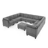 U shape Modular Sectional Sofa, DIY Combination, Includes Storage Space, Seven Single Chair, Four Corner and One Ottoman