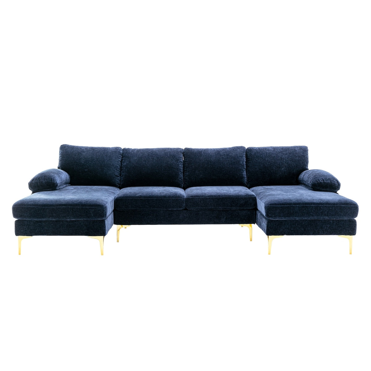 U-shape Sectional Sofa Chenille Upholstered 4 Seater Sofa Chaise Lounge Couch