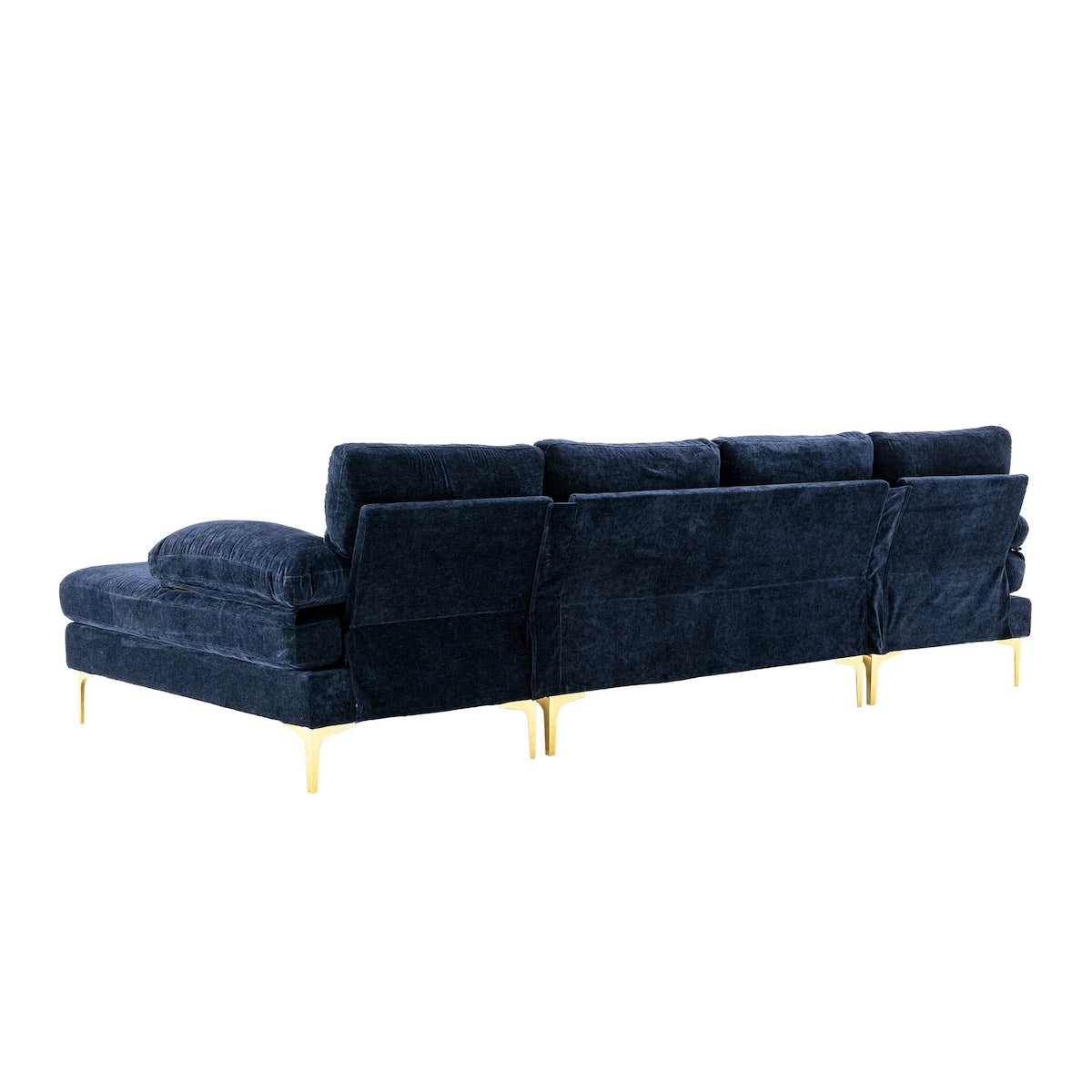U-shape Sectional Sofa Chenille Upholstered 4 Seater Sofa Chaise Lounge Couch