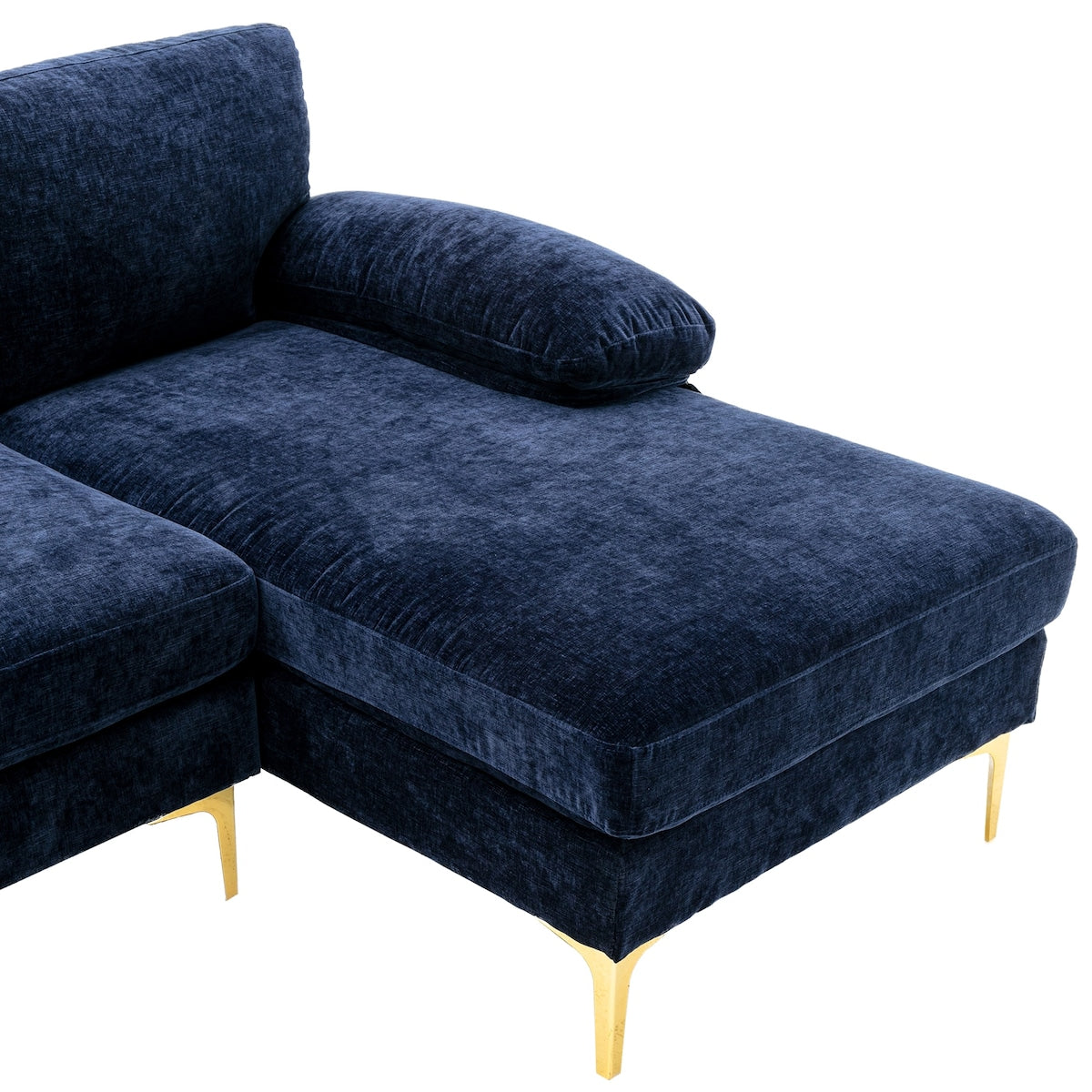 U-shape Sectional Sofa Chenille Upholstered 4 Seater Sofa Chaise Lounge Couch