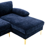 U-shape Sectional Sofa Chenille Upholstered 4 Seater Sofa Chaise Lounge Couch