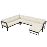U-shaped Outdoor Modular Sofa Set with Metal Frame