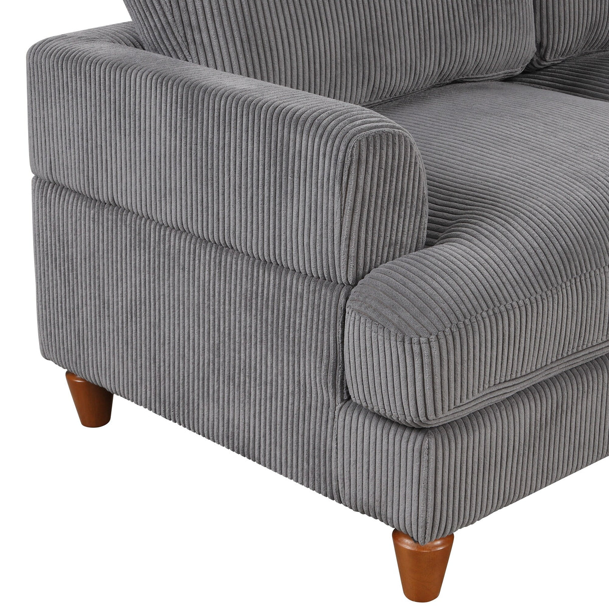 U-shaped Sectional Sofa with Removable Cushions and Sofa Covers, Corduroy Fabric Couch with Ottoman for Living Room
