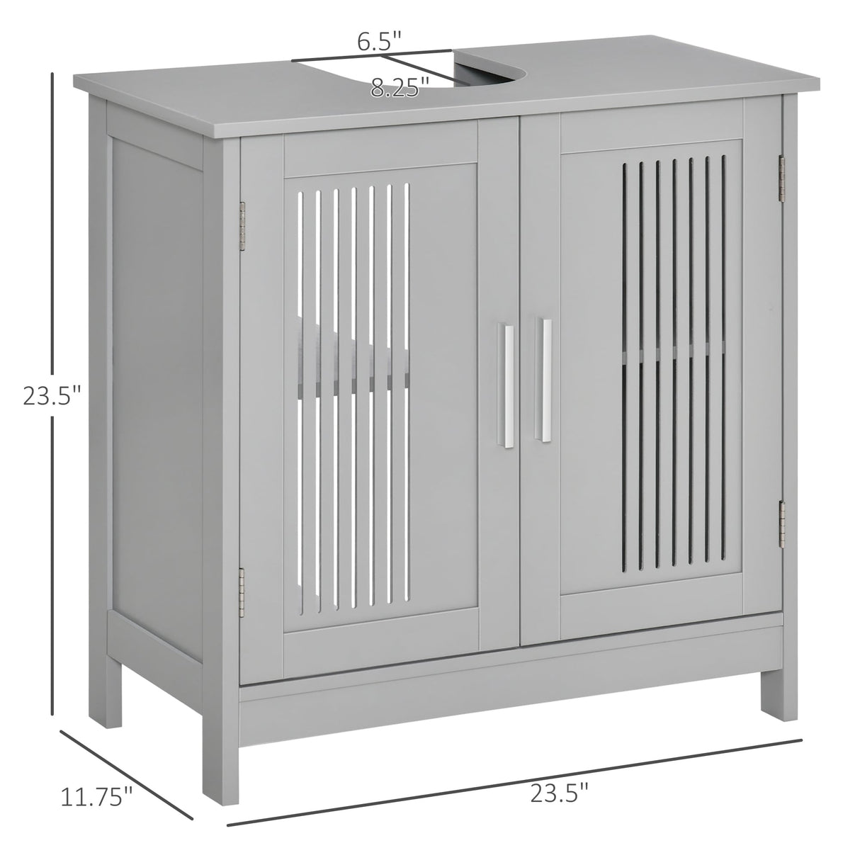 U-shaped design bathroom vanity with adjustable shelf