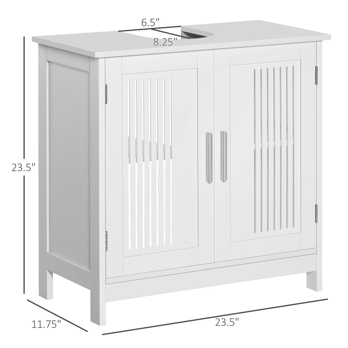 U-shaped design bathroom vanity with adjustable shelf