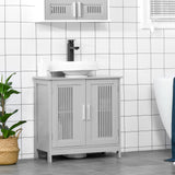 U-shaped design bathroom vanity with adjustable shelf