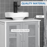 U-shaped design bathroom vanity with adjustable shelf