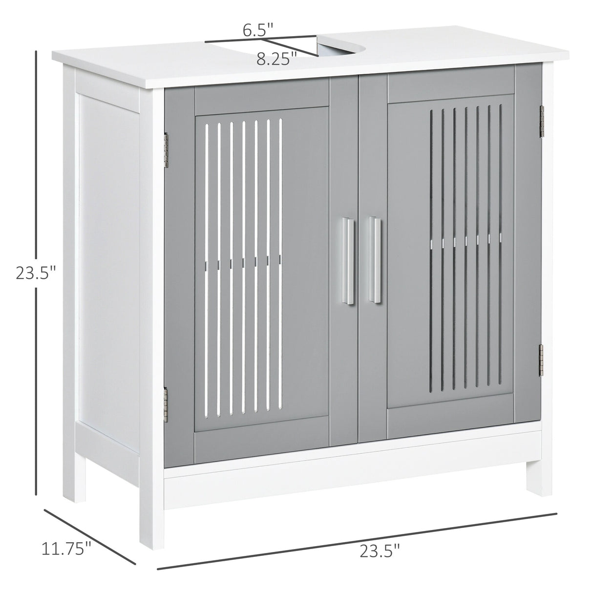 U-shaped design bathroom vanity with adjustable shelf