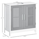 U-shaped design bathroom vanity with adjustable shelf