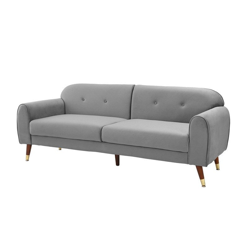 Deluxe Mid-Century Modern Two-Seat Velvet Sofa Loveseat