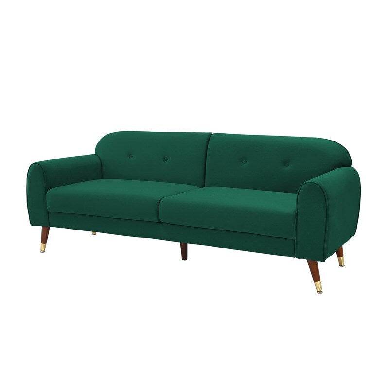 Deluxe Mid-Century Modern Two-Seat Velvet Sofa Loveseat