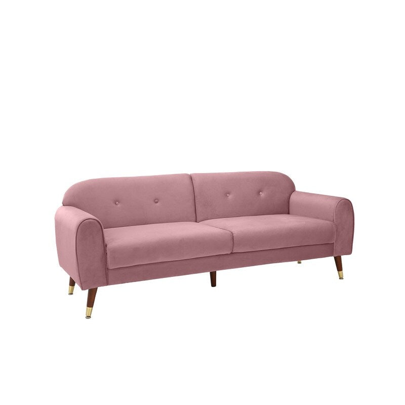 Deluxe Mid-Century Modern Two-Seat Velvet Sofa Loveseat