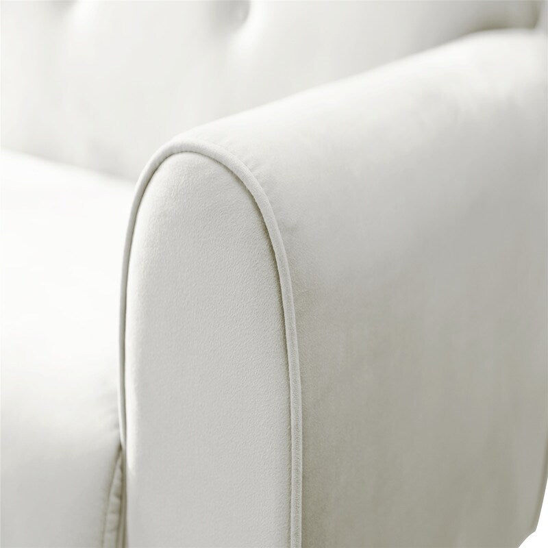 Deluxe Mid-Century Modern Two-Seat Velvet Sofa Loveseat