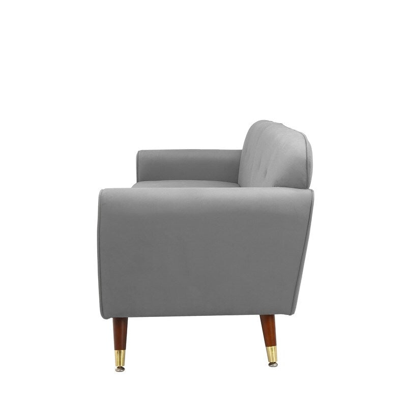 Deluxe Mid-Century Modern Two-Seat Velvet Sofa Loveseat