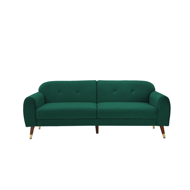 Deluxe Mid-Century Modern Two-Seat Velvet Sofa Loveseat