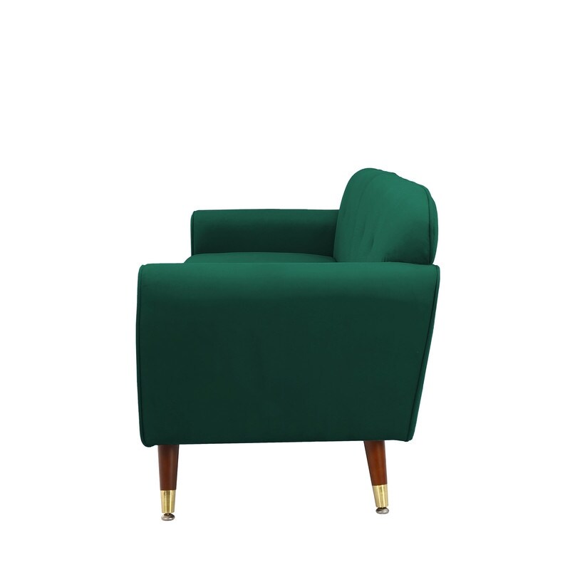 Deluxe Mid-Century Modern Two-Seat Velvet Sofa Loveseat