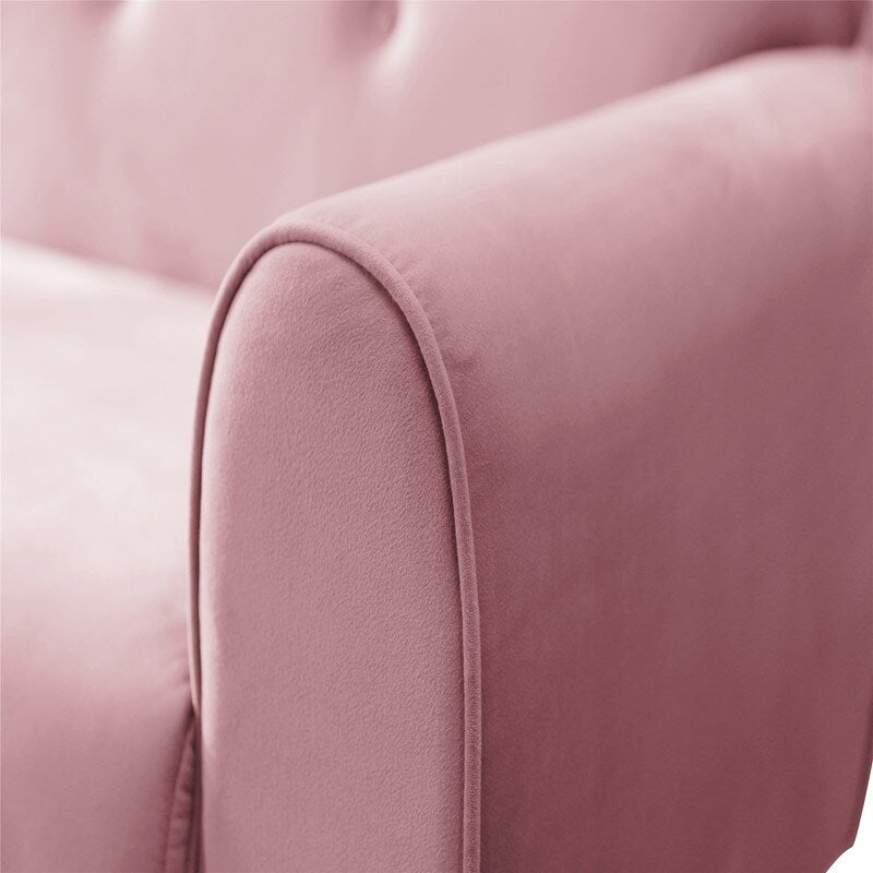 Deluxe Mid-Century Modern Two-Seat Velvet Sofa Loveseat