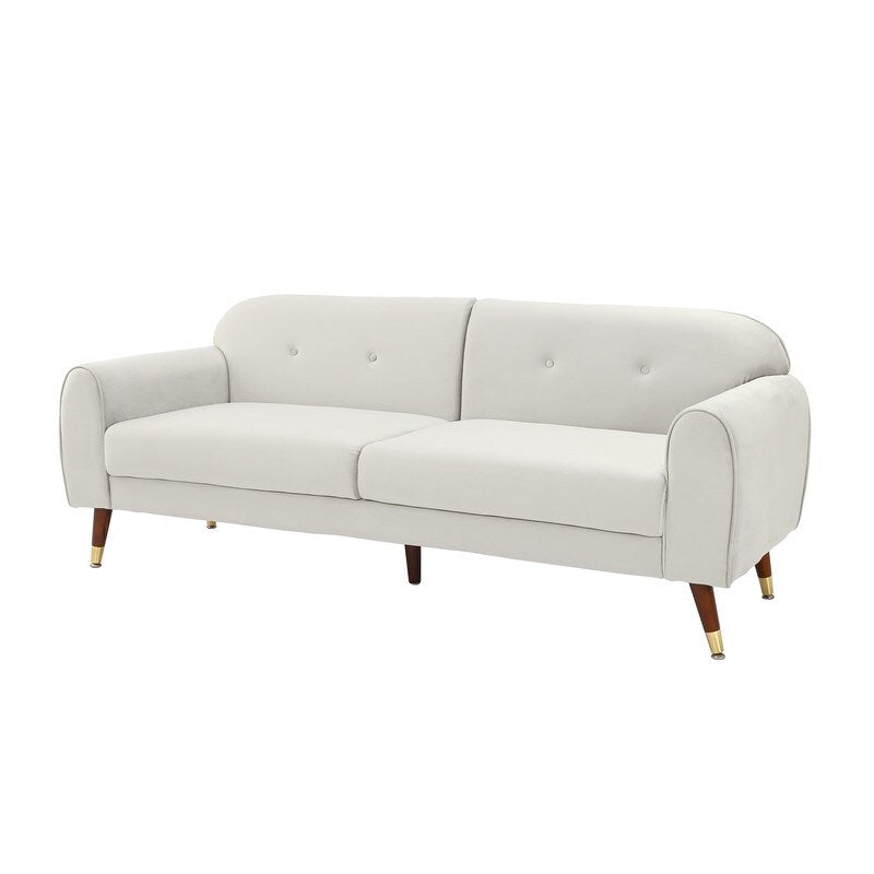 Deluxe Mid-Century Modern Two-Seat Velvet Sofa Loveseat