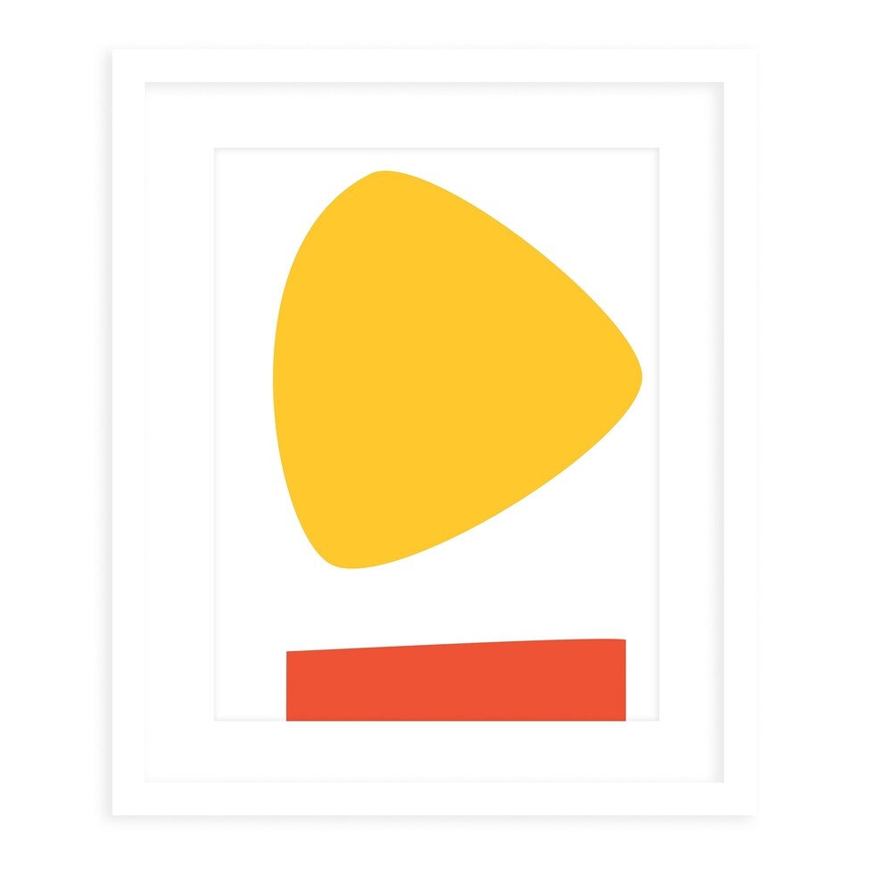 UNTITLED SHAPE YELLOW White Framed Giclee Print By Kavka Designs
