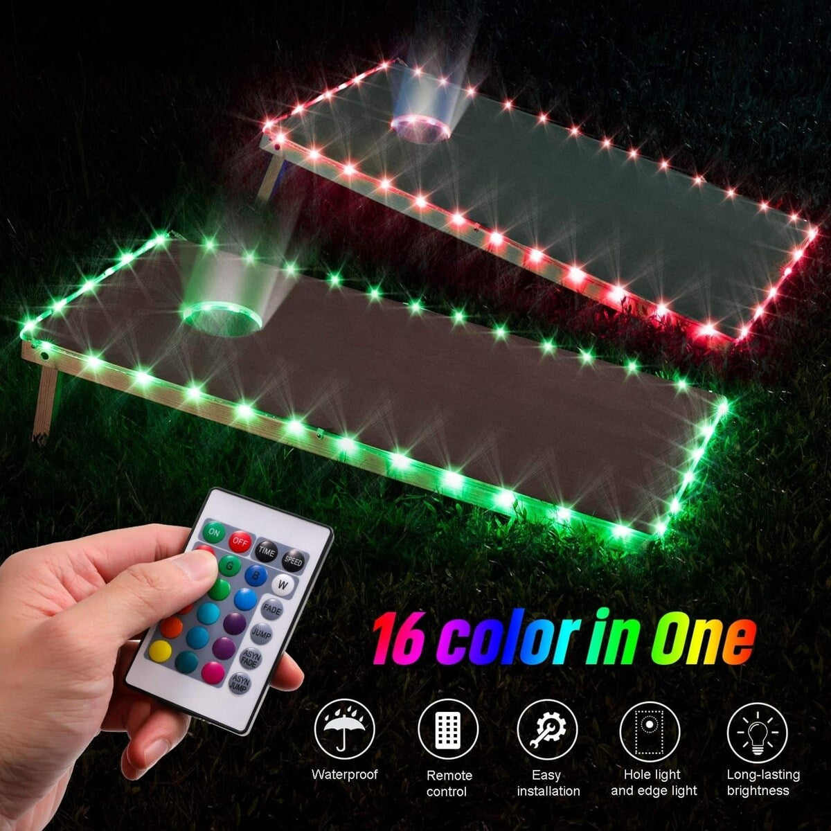 US Army Design Cornhole Boards w Case & Lights