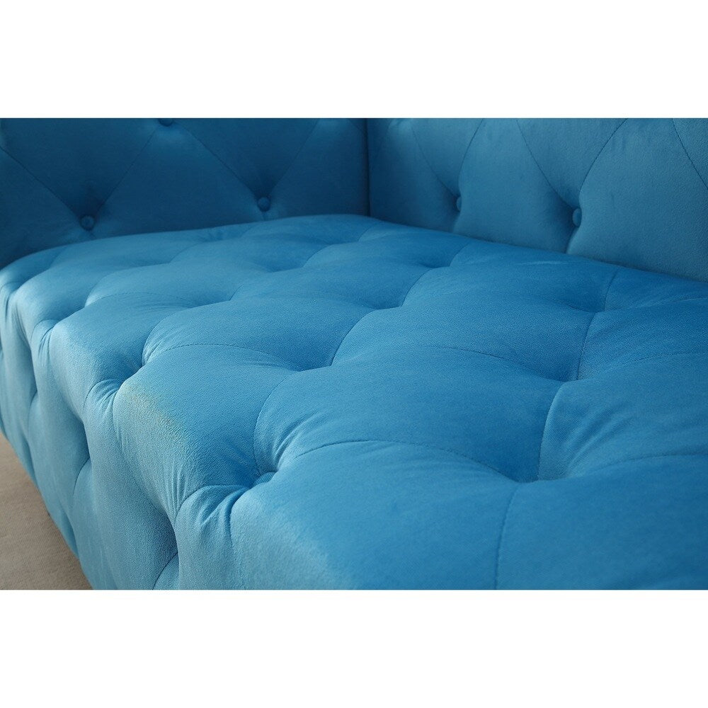 Modern Button Tufted Chesterfield Dylan Velvet Sofa