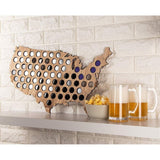 USA Beer Cap Map Hold 69 Bottle Cap, Beer Cap for Wall Decor, 22.7 x 15.6 x 0.3" - 22.7 x 15.6 x 0.3"