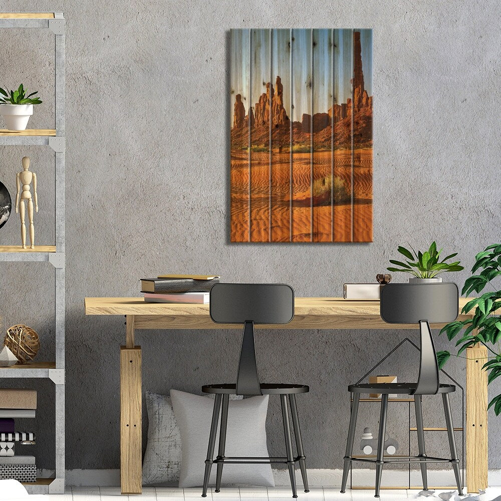 USA, Arizona. Monument Valley, Totem Print On Wood by George Theodore - Multi-Color