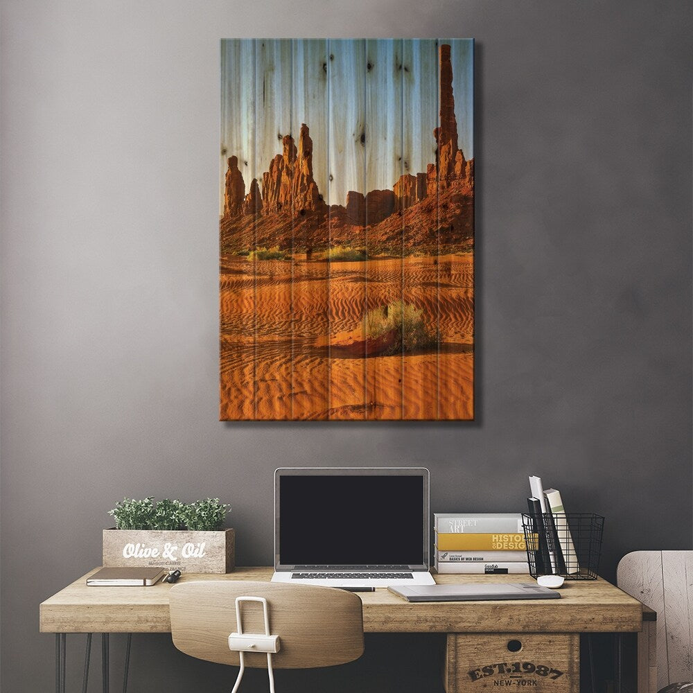 USA, Arizona. Monument Valley, Totem Print On Wood by George Theodore - Multi-Color