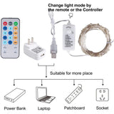 USB Fairy String Lights with Remote and Power Adapter 66 Feet 200 Led - Standard