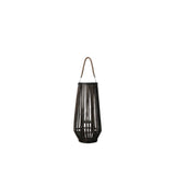 UTC16502: Bamboo Round Lantern SM Varnish Finish Dark Elm