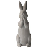 UTC28368 Terracotta Sitting Figurine in Praying Hands Position Coated Finish Dark Gray