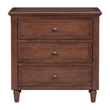 U STYLE 3-Drawer Nightstand Storage Wood Cabinet