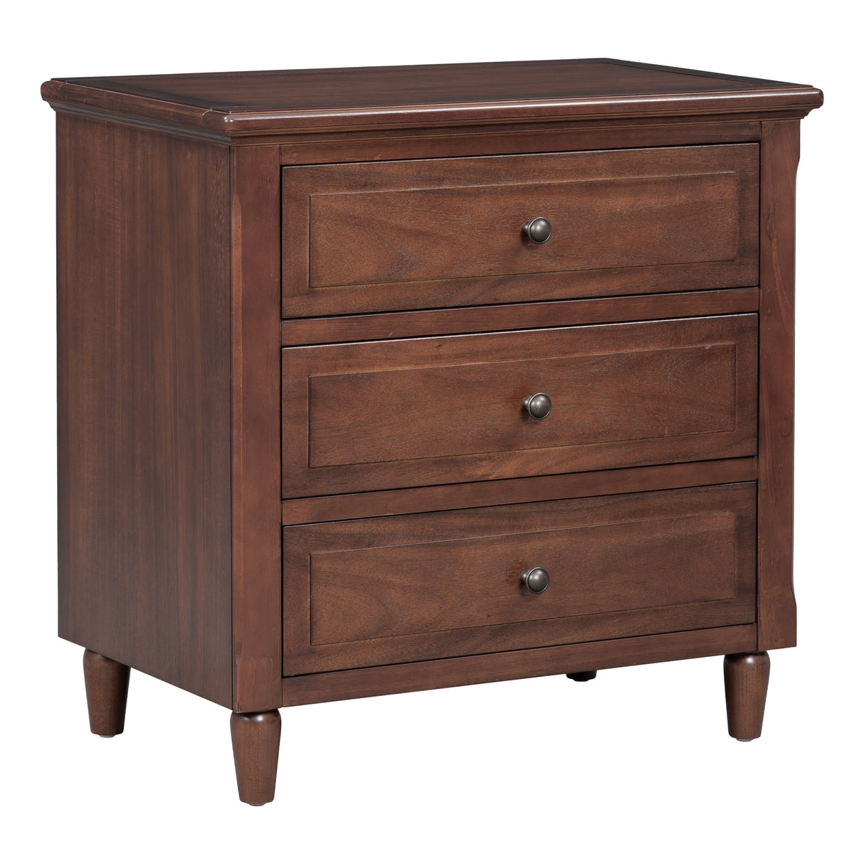 U STYLE 3-Drawer Nightstand Storage Wood Cabinet